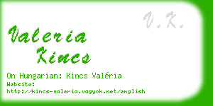 valeria kincs business card